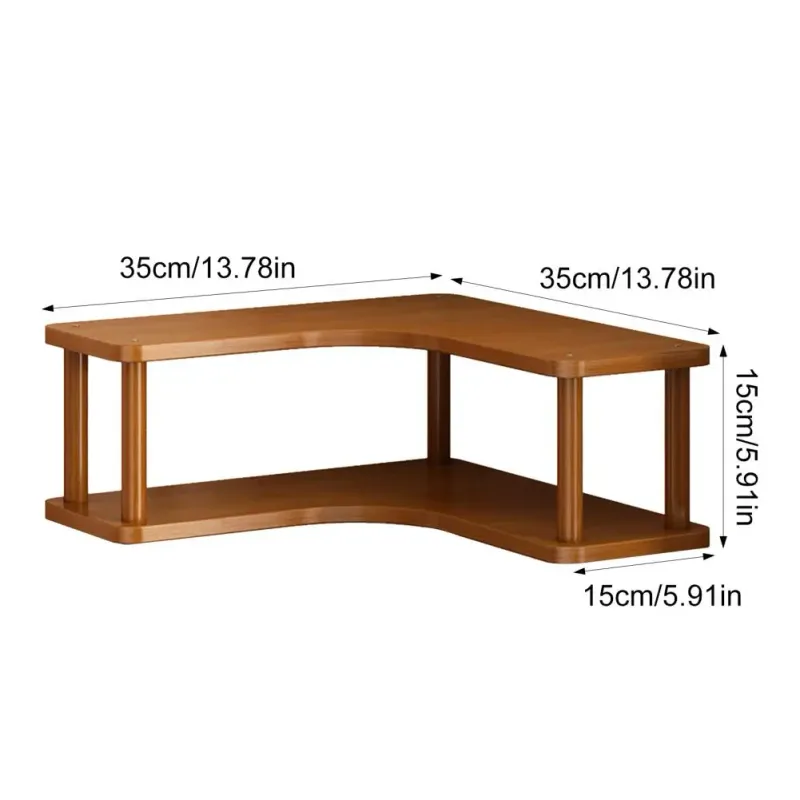 3-Tier Wooden Corner Shelf Organizer 2