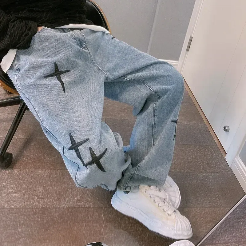 Wide Leg Cargo Jeans for Men 1