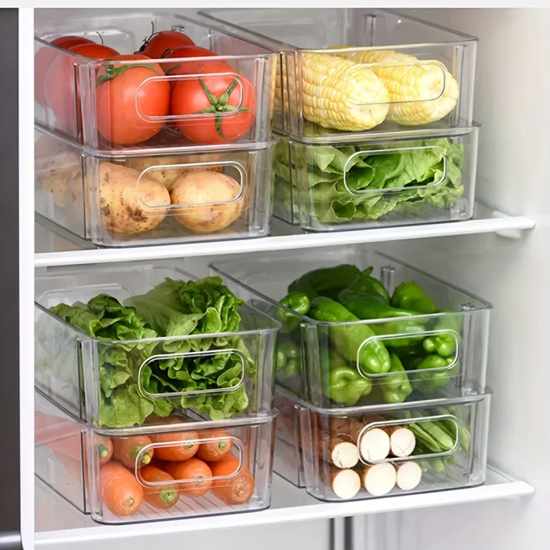 Clear Divided Fridge Organizer Containers 3