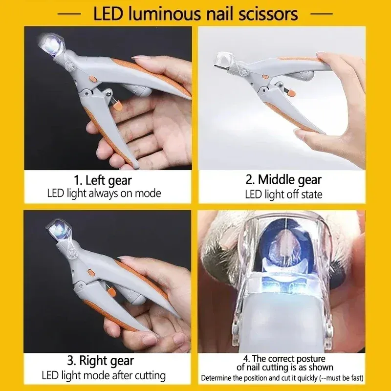 LED Light Pet Nail Clipper Scissors 6
