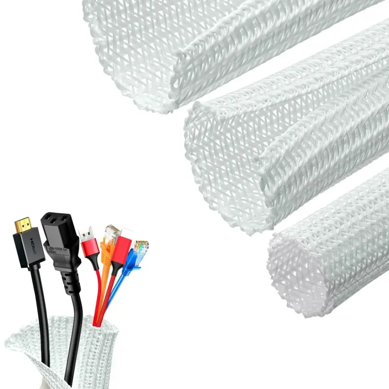 White Cable Sleeve Organizer 6
