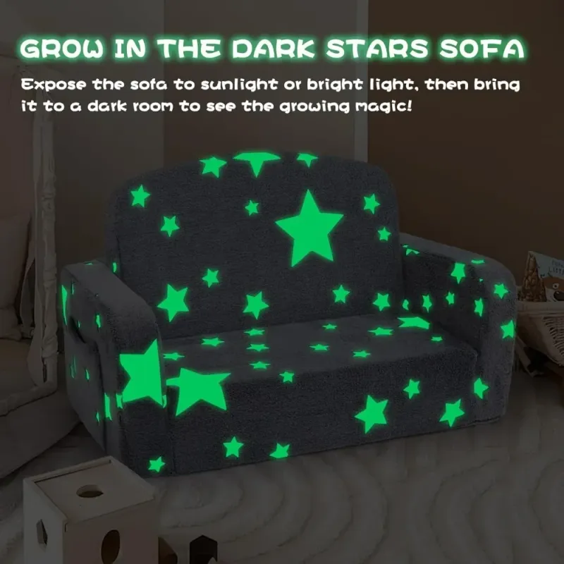 Extra Wide Kids Couch with Glow Features 4