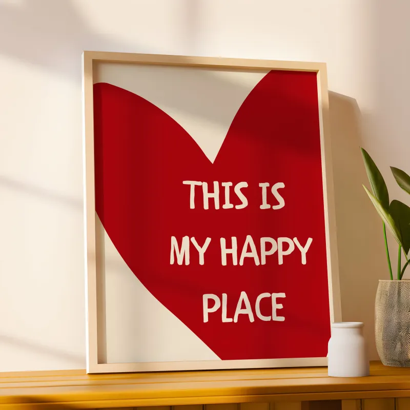 Happy Place Heart Quote Canvas Art 2