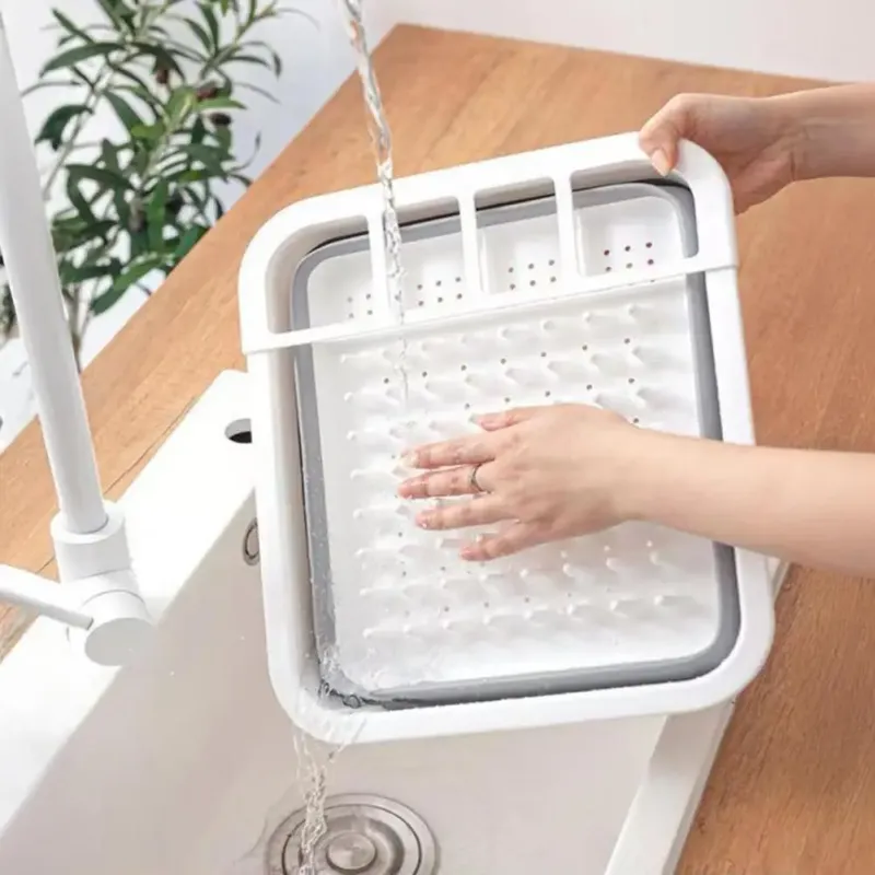 Foldable Dish Drying Rack with Drainboard 3