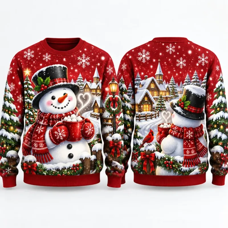 Snowman Village Ugly Christmas Sweater 2