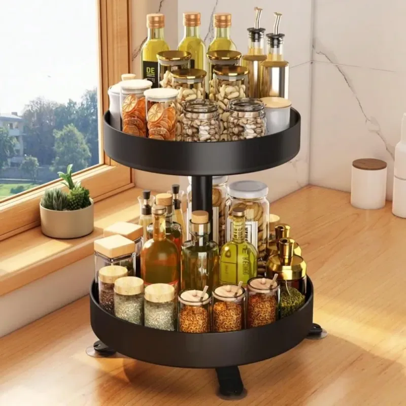2-Tier Rotating Spice Rack Organizer 1
