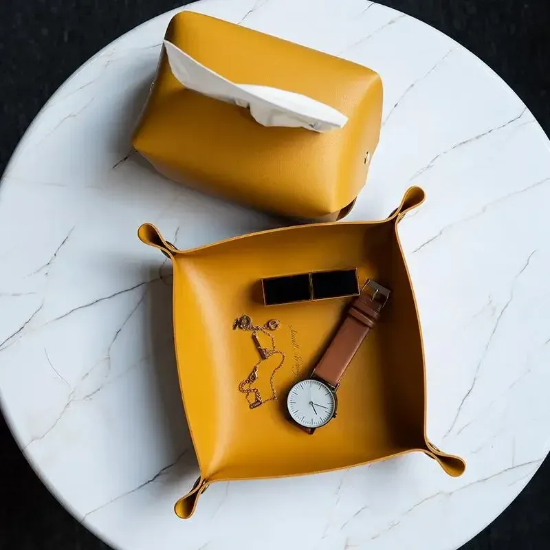 PU Leather Foldable Storage Tray 3