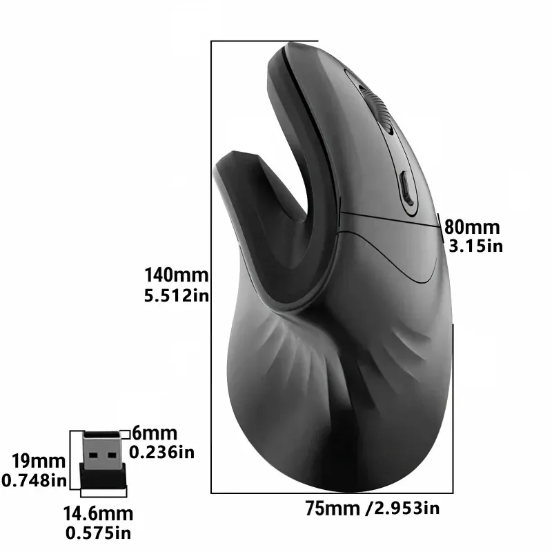 Warvank U2 Vertical Wireless Mouse 6