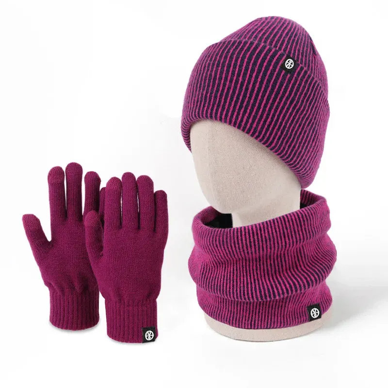 Winter Beanie Scarf Gloves Set 3