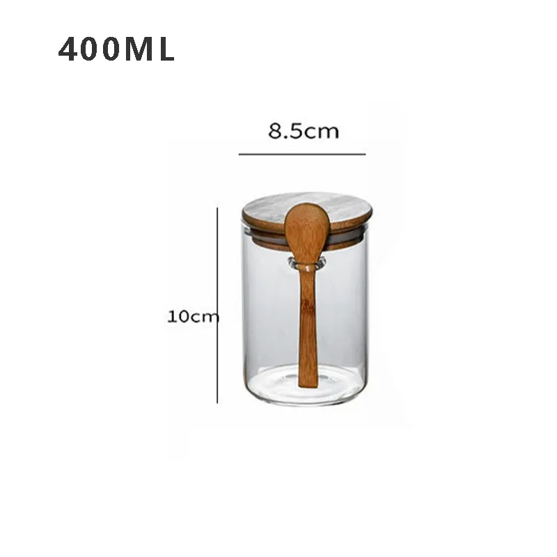 Glass Jars with Bamboo Lids & Spoons 2