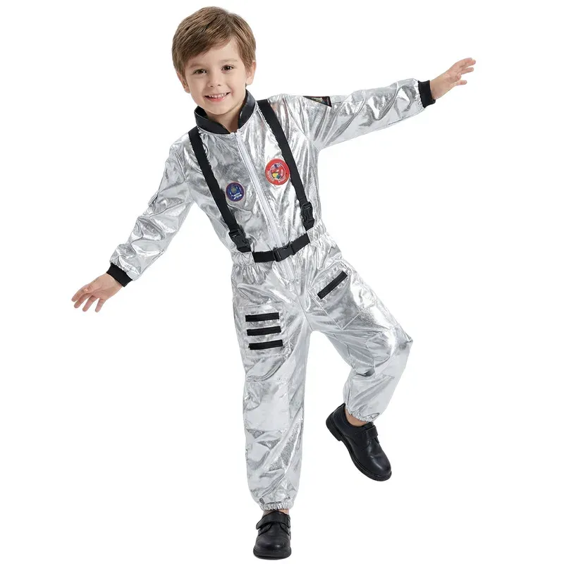 Kids Silver Astronaut Costume 2