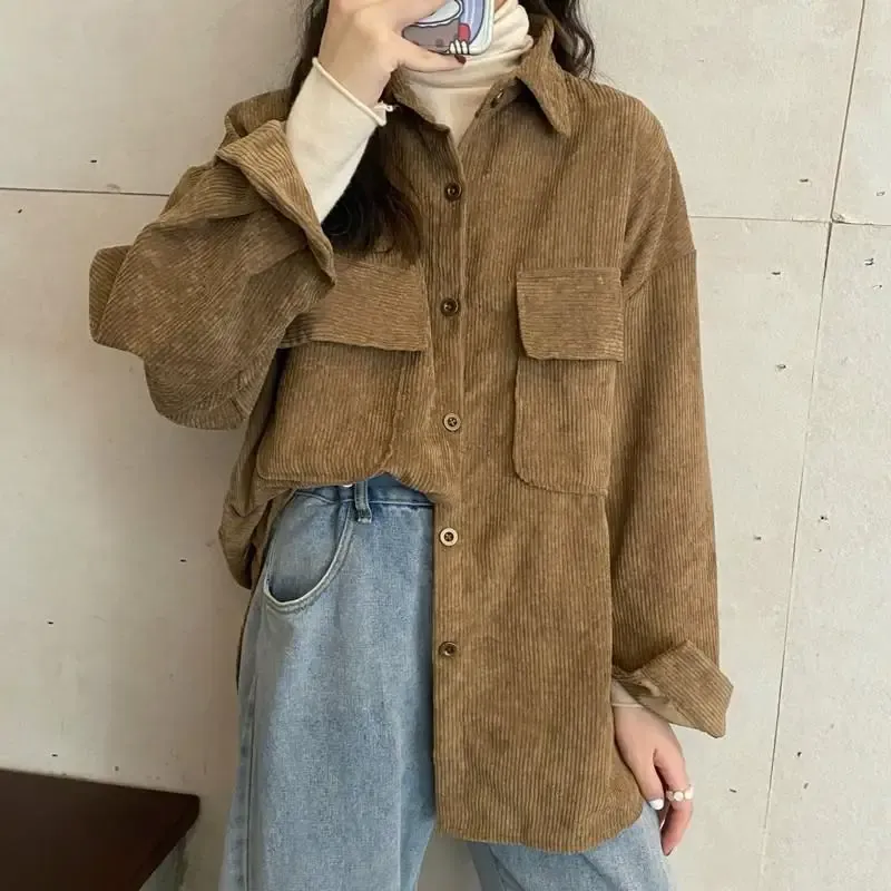 Women's Retro Corduroy Shirt Jacket 5