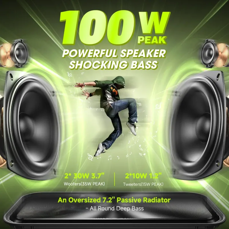 W-KING 100W Portable Bluetooth Speaker 2