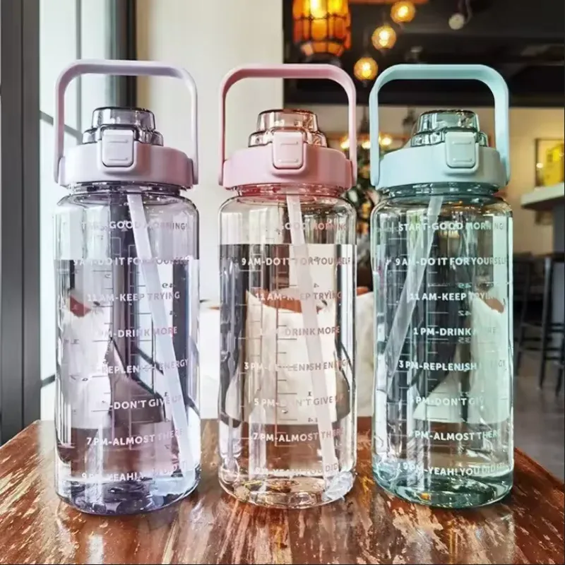 2L Straw Plastic Water Bottle 2