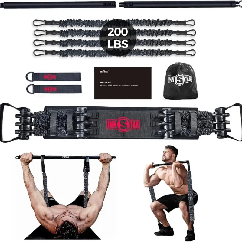 Heavy-Duty Resistance Bands Set with Bar 1