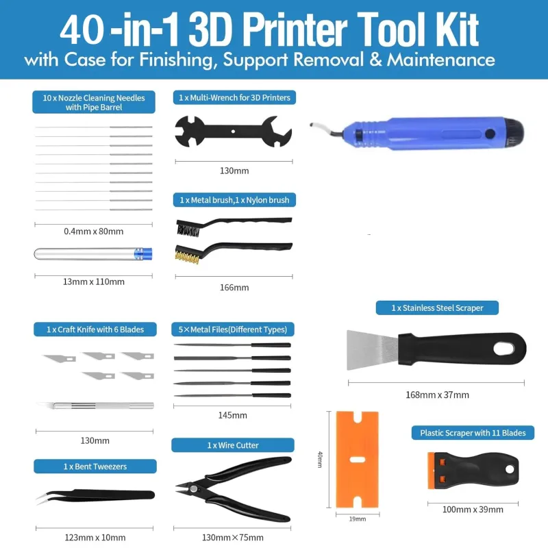 40PCS 3D Printer Tools Kit 2