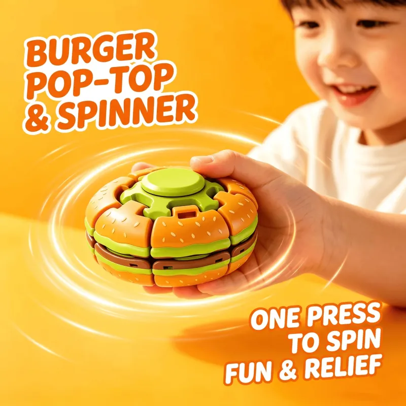 Press & Spin Hamburger Fidget Spinner 2