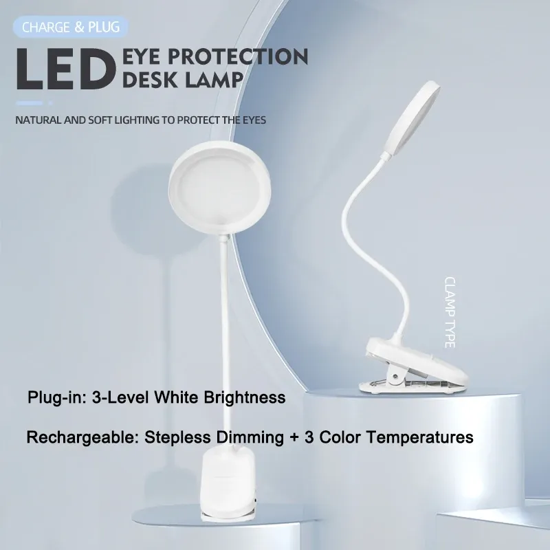 USB LED Clip On Desk Lamp with Gooseneck 3