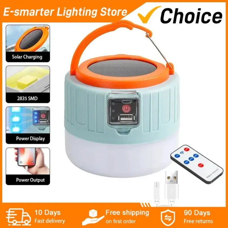 Солнечный LED кемпинговый фонарь — USB‑перезаряжаемый 6