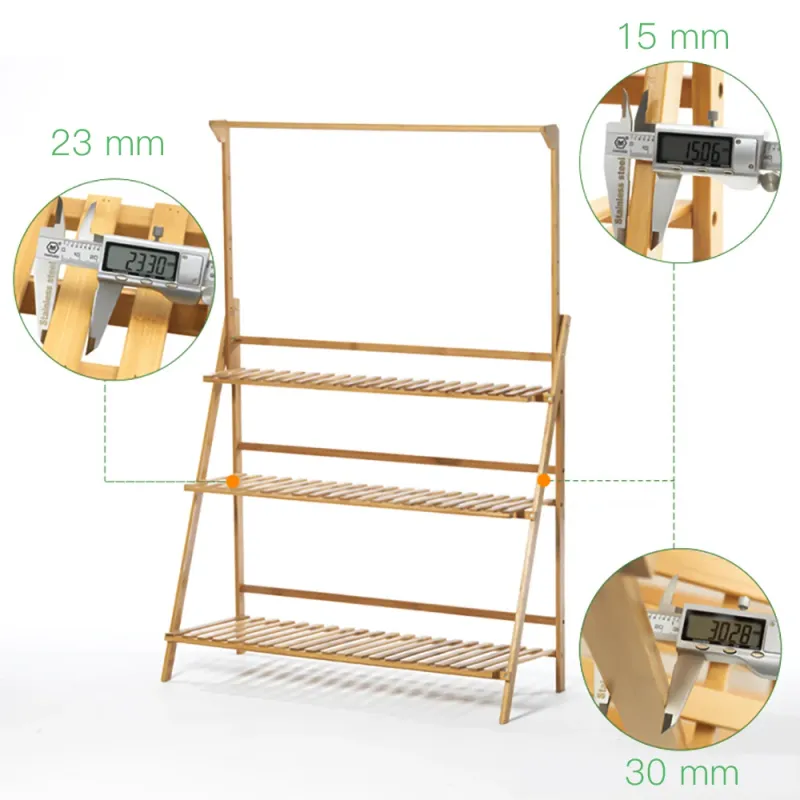 Folding Bamboo 3-Tier Plant Stand 4