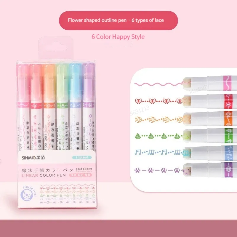 Kawaii Highroller Marker Pen Set 6pc 5
