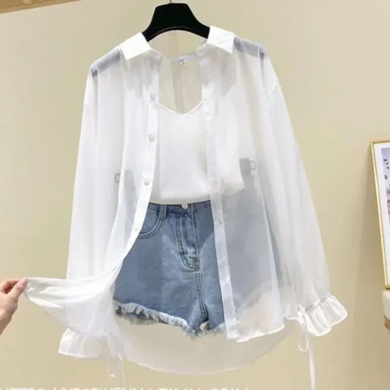 Women's Summer Chiffon Button-Up Blouse 6