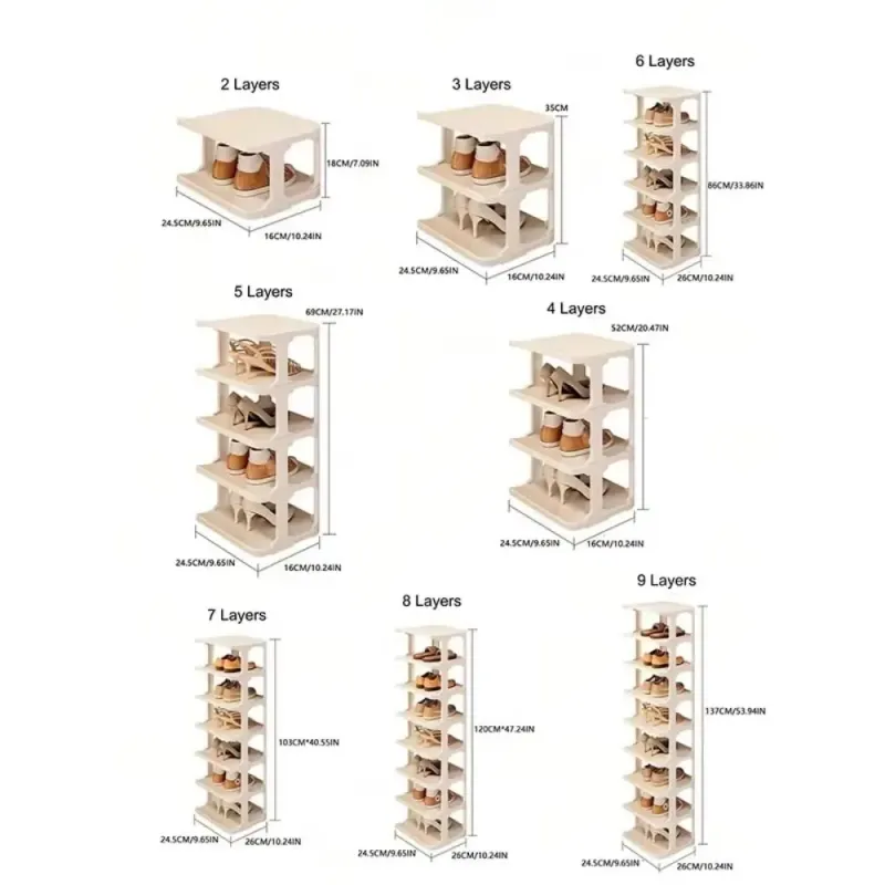 Stackable Vertical Shoe Rack 2-8 Layers 6