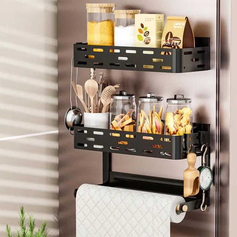 Magnetic Fridge Storage Rack with Paper Towel Holder 4