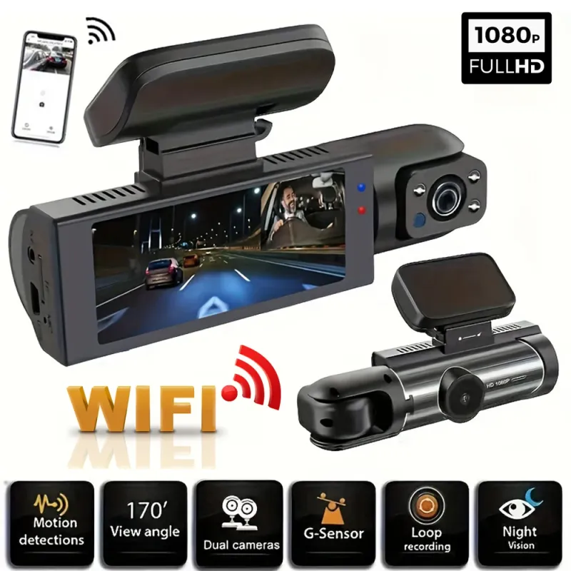 1080P WiFi Dual Lens Dash Cam 1