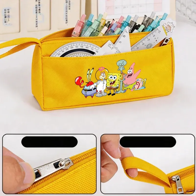 SpongeBob SquarePants Girl Boy Pencil Case Pen Bag Large Capacity Organizer Pouch Student Back To School Supplie Stationery Gift 3