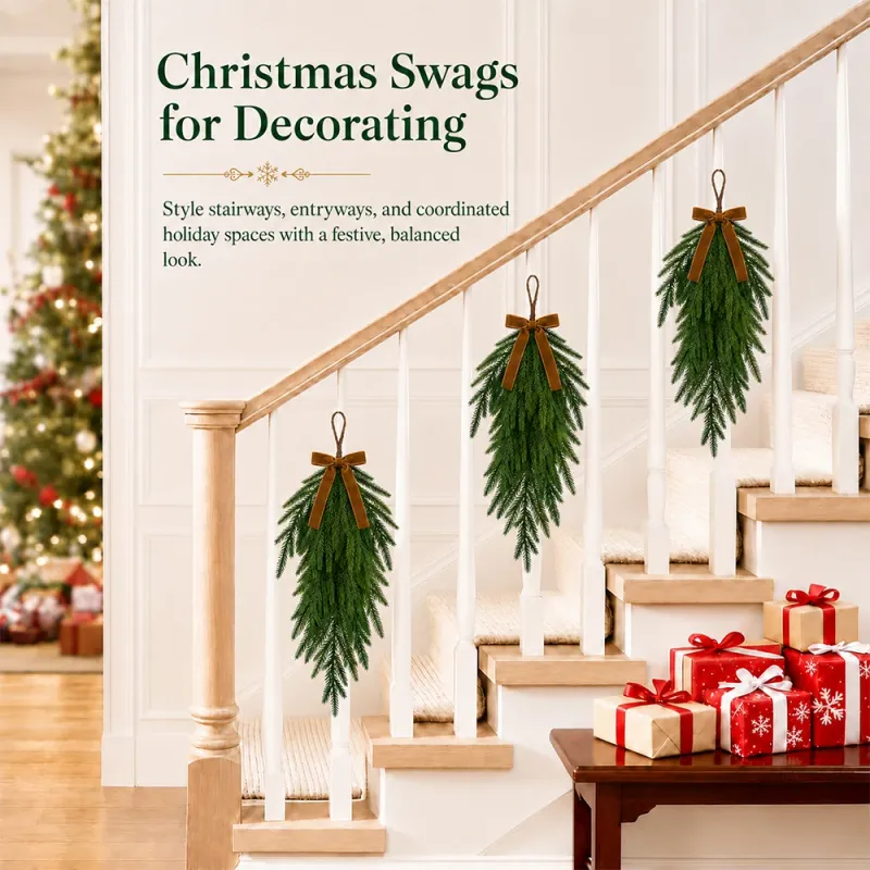 20in Artificial Norfolk Christmas Swag Wreath 5