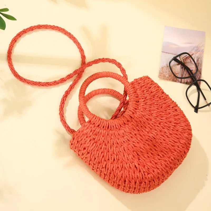 Half-Moon Rattan Beach Handbag 3