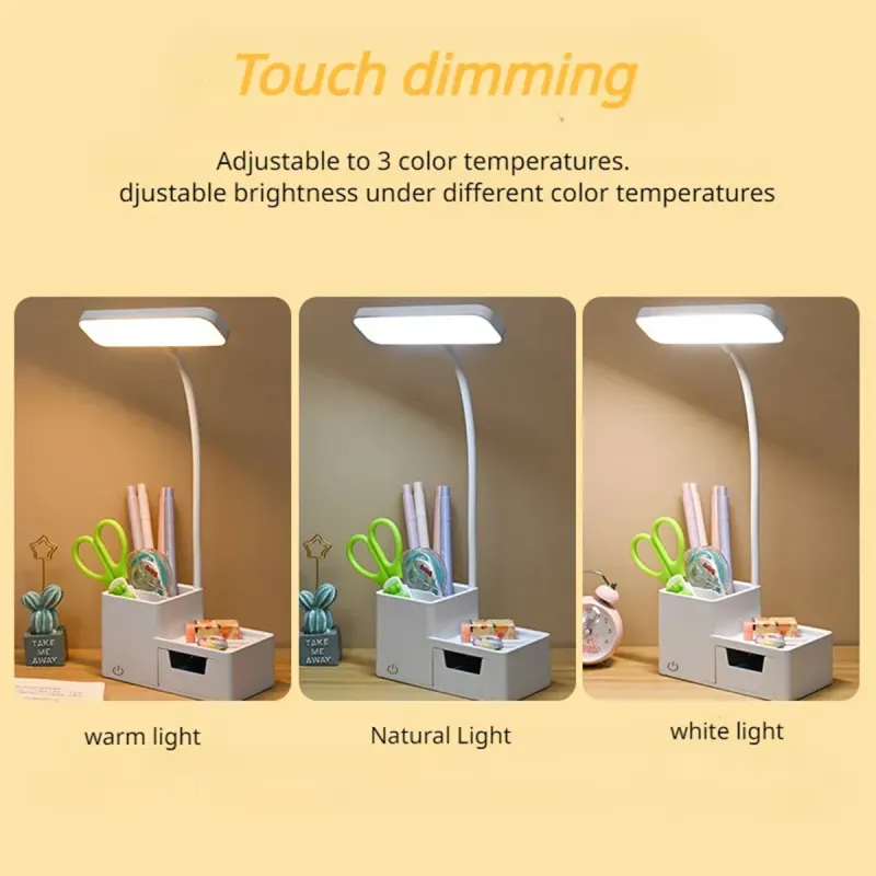 Touch LED Desk Lamp - Dimmable & USB Rechargeable 2