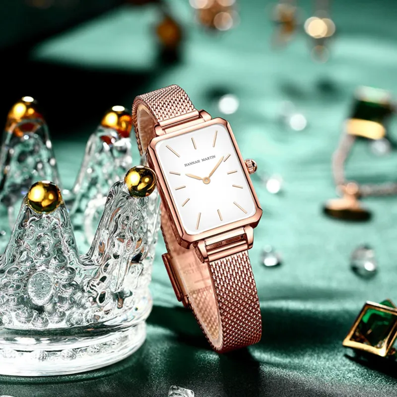 Hannah Martin Ultrathin Rectangle Mesh Watch 5