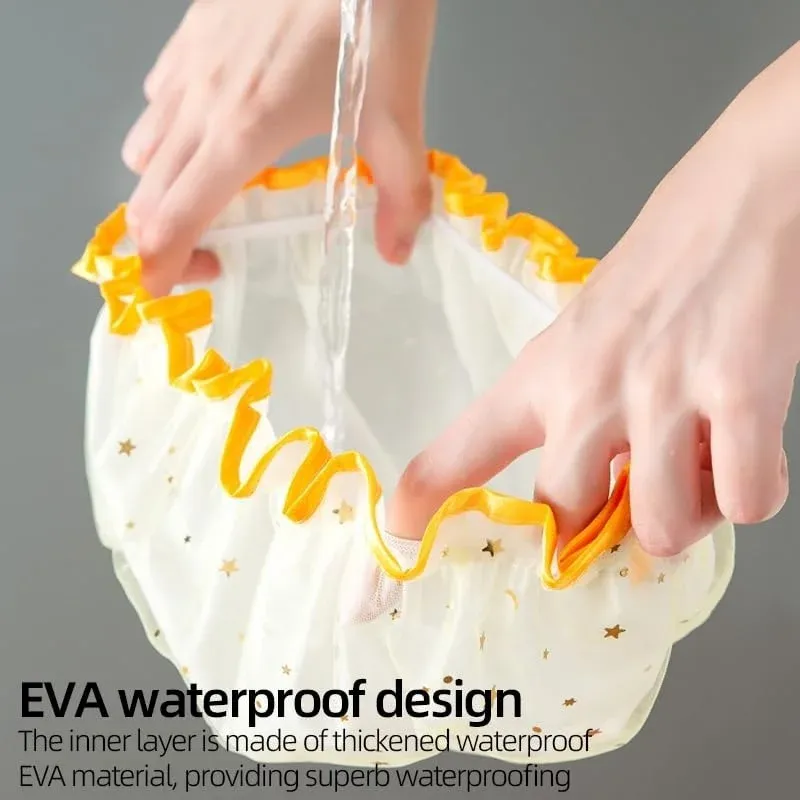 Double Layer Reusable Shower Cap 3