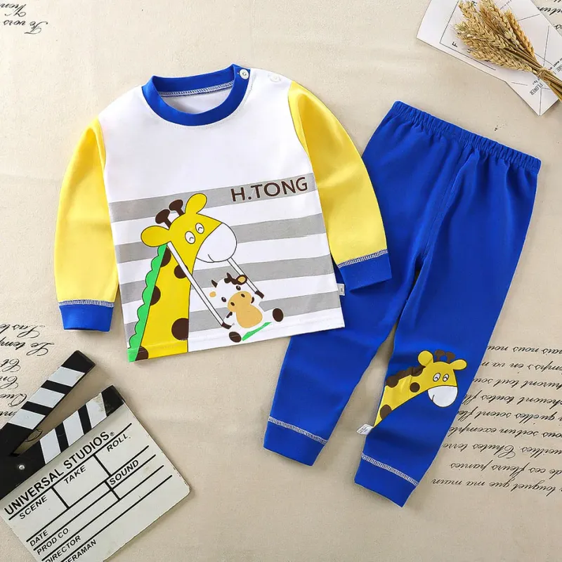Kids Cotton Pajamas Set Cartoon 4