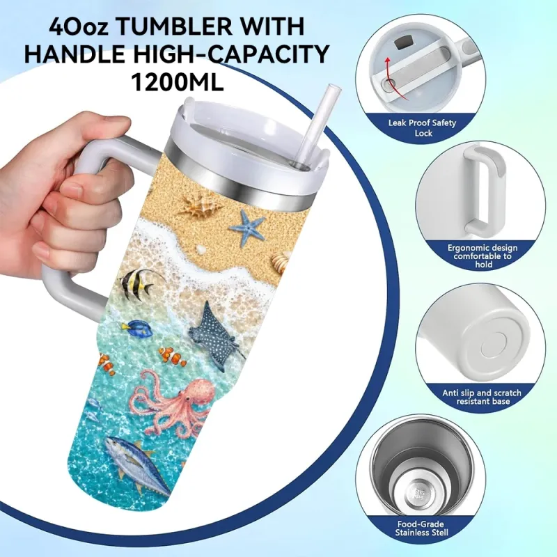 Underwater World Animals 40oz Tumbler 6