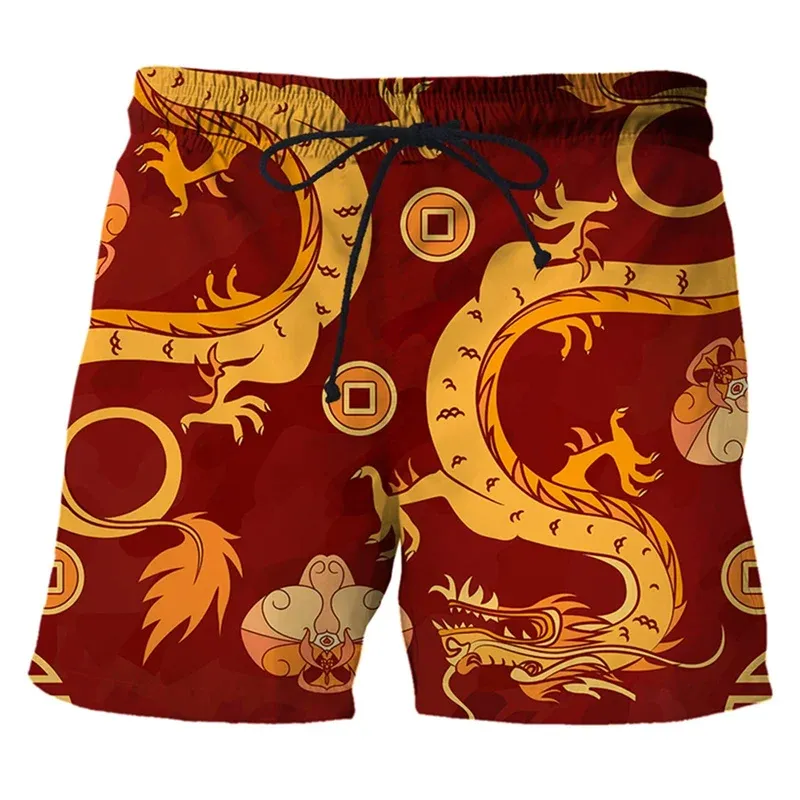 Chinese Dragon 3D Print Swim Trunks 4