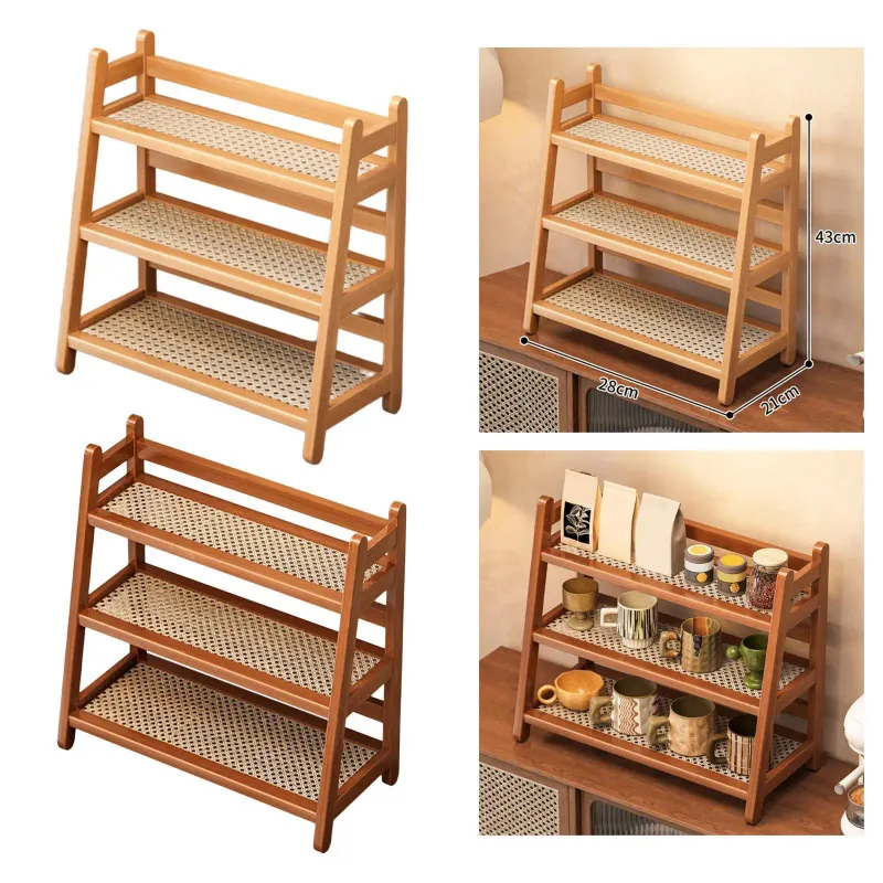 Bamboo Coffee Syrup Organizer Rack 4