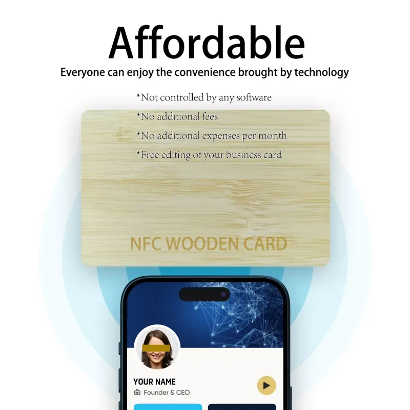 Custom Wooden NFC Business Cards 2