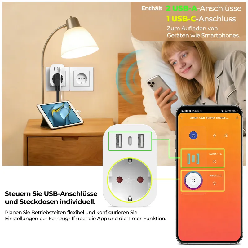 Smart WiFi Plug with USB & Power Monitor 6