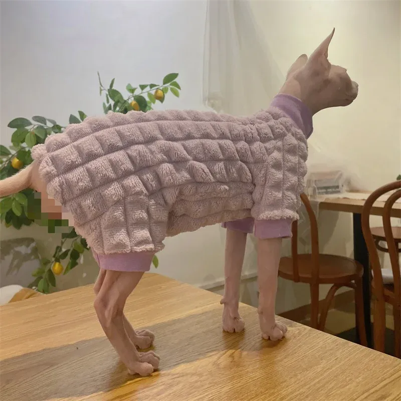 Sphynx Cat Fleece Turtleneck Sweater 1