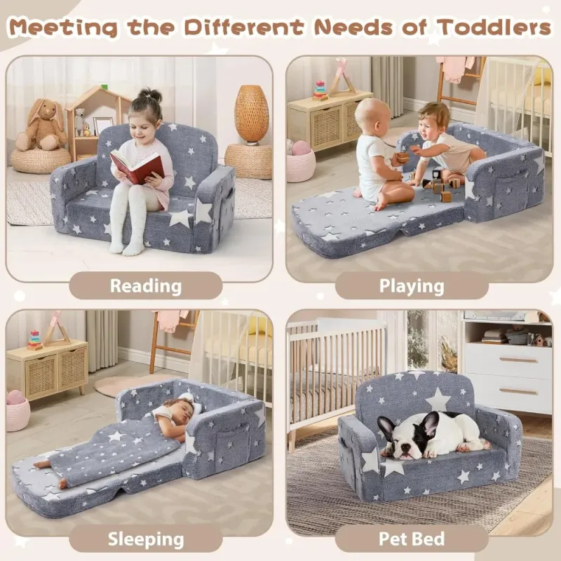 Extra Wide Kids Couch with Glow Features 5