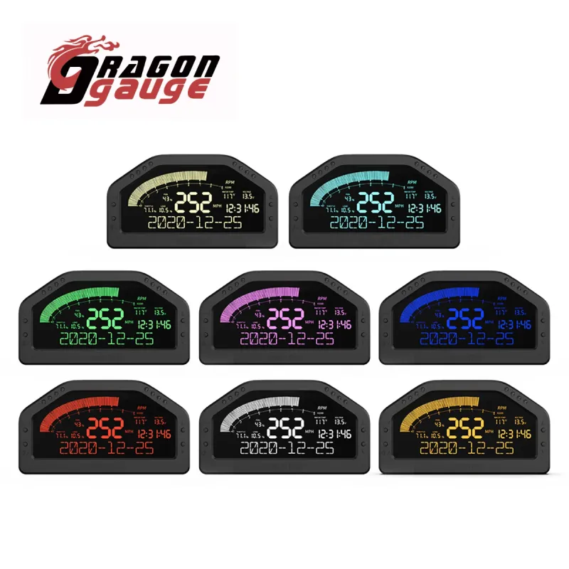 7-Color LCD Race Dash Panel DO921 2