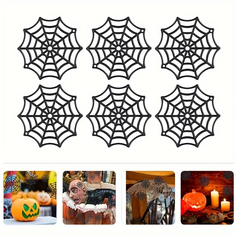 Mini Black Spider Web Halloween Decor 4
