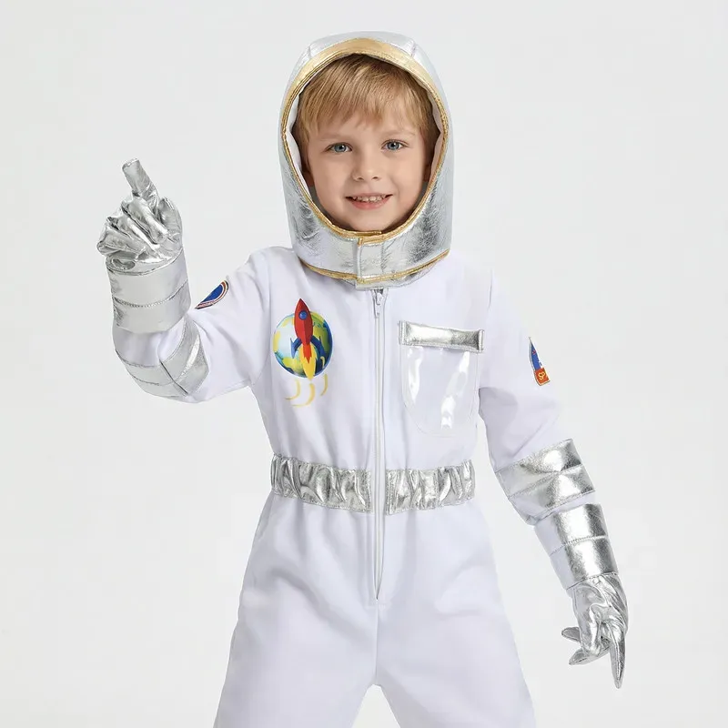 Kids Spaceman Astronaut Costume with Cap 2