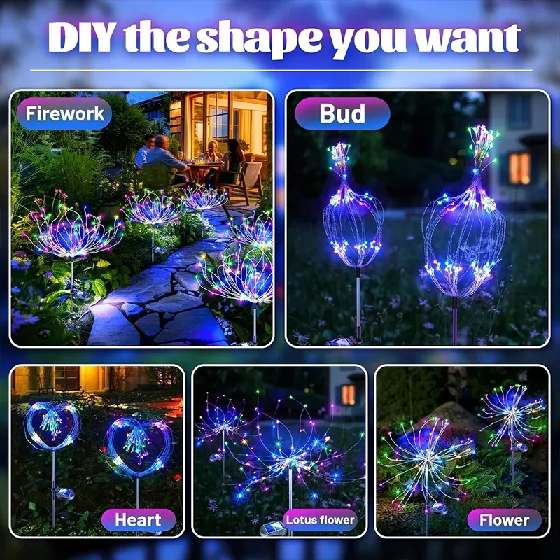 Solar Firework LED Stake Lights 3
