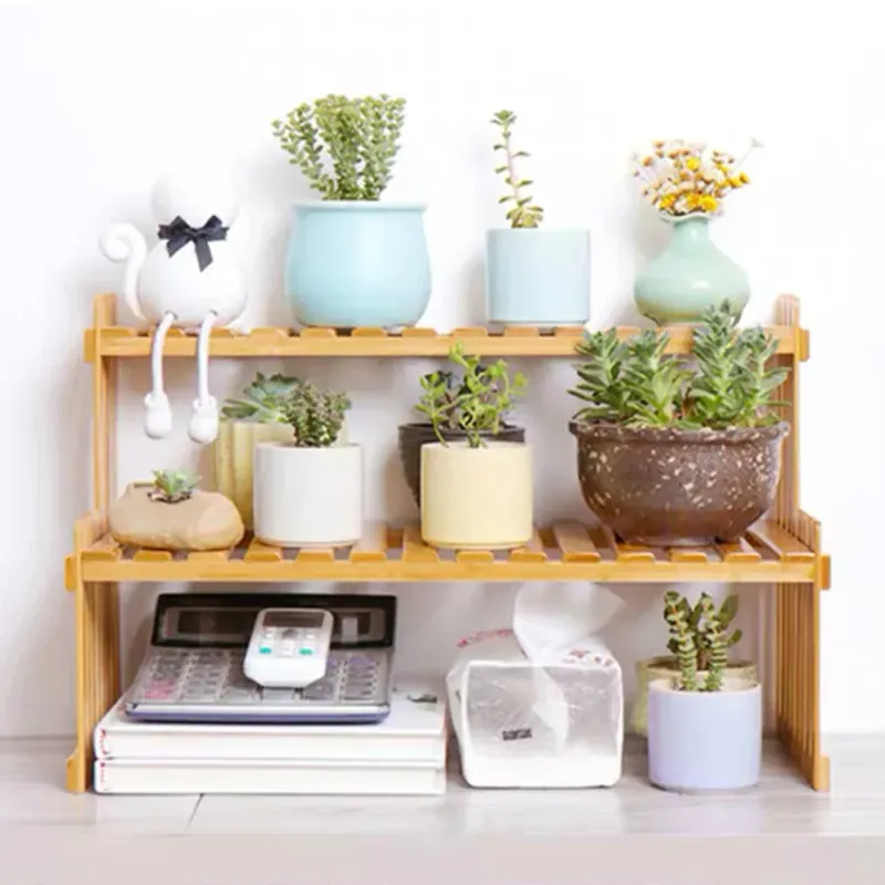 2-Tier Wood Plant Stand 3
