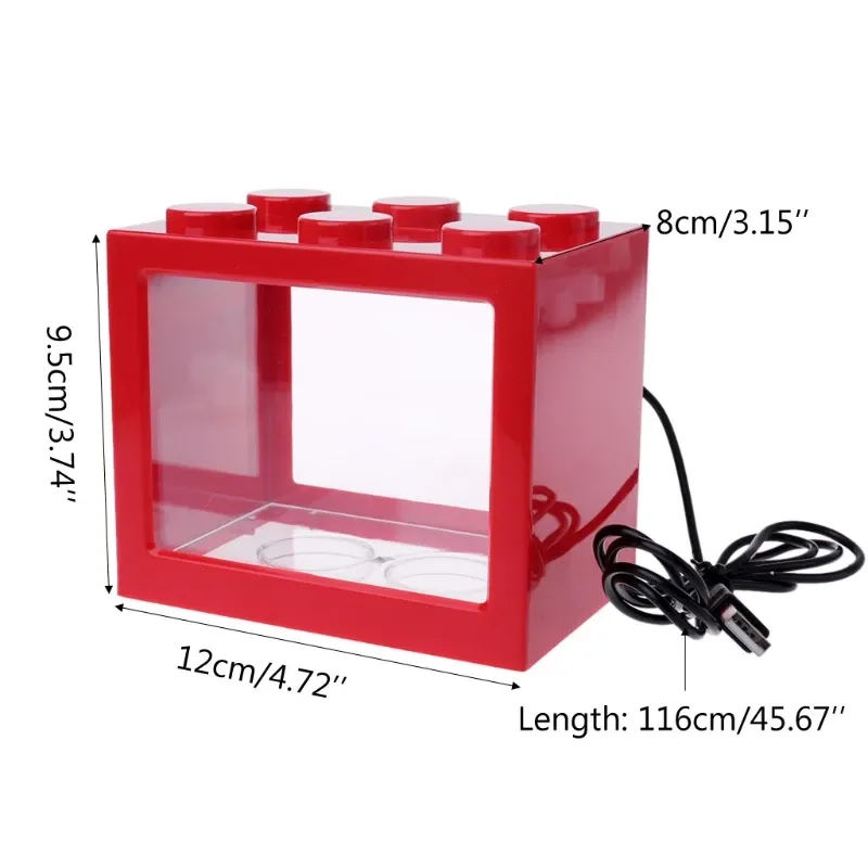 USB Mini Betta Fish Aquarium with LED Light 6