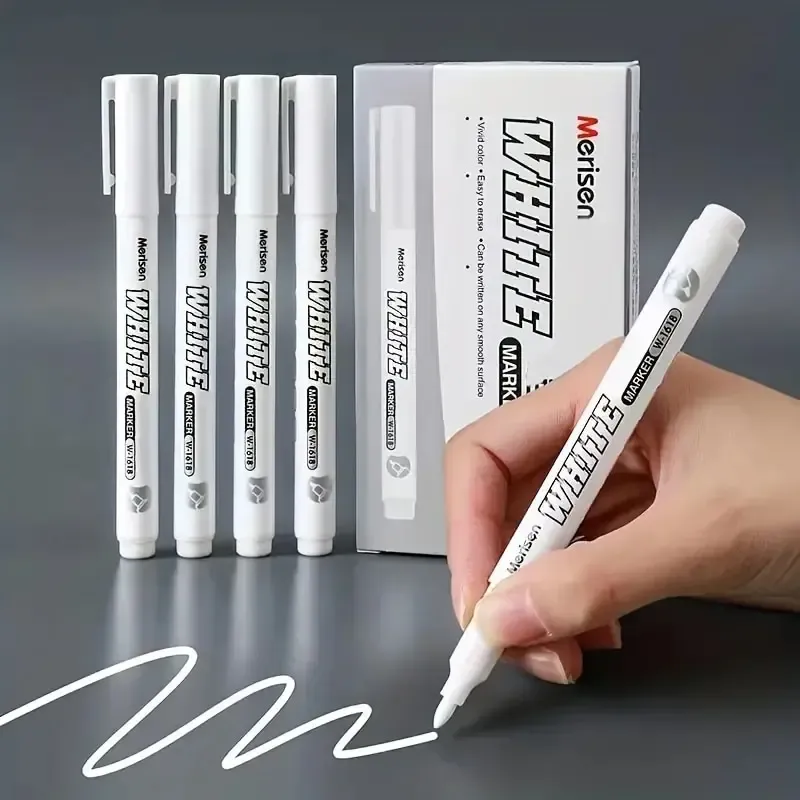 White Marker Pen Set Waterproof Permanent 1